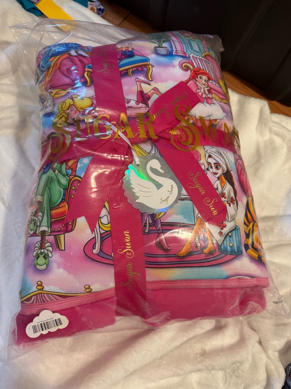 Sugar Swan Princess Sleepover Bamboo Minky Blanket *New in Bag*
